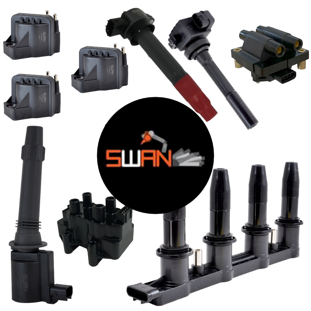 A picture of various automotive ignition coil types